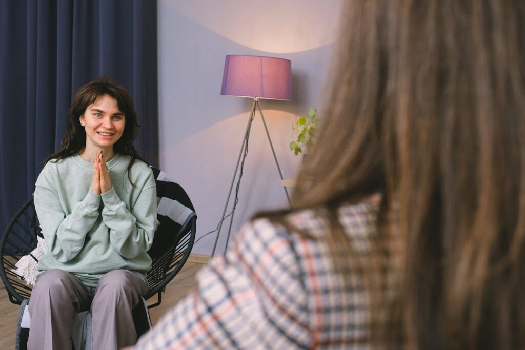 Woman in consultation session